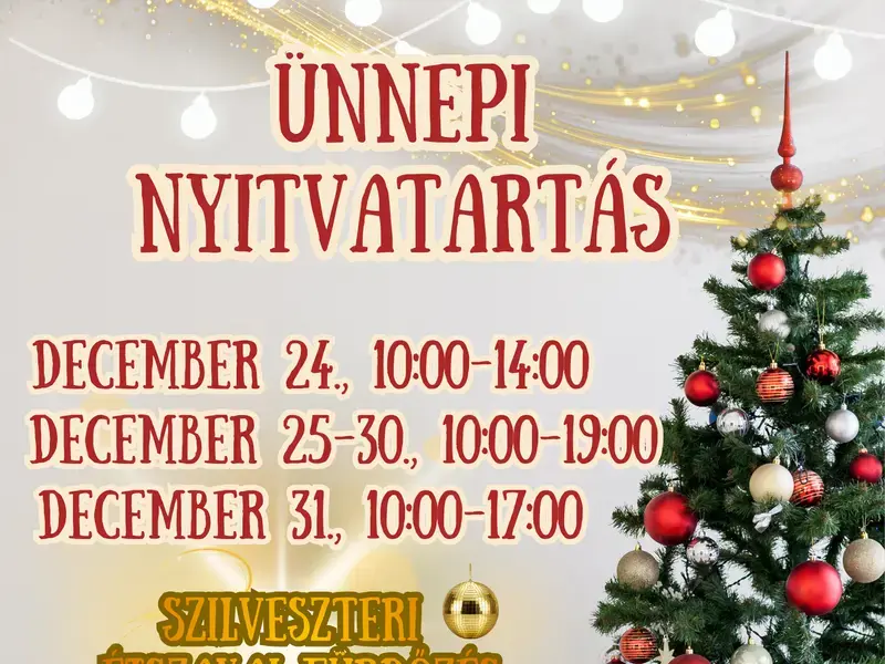 Ünnepi nyitvatartás az Élményfürdőben