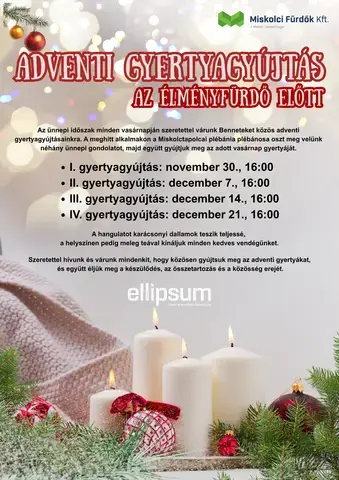 Adventi gyertyagyújtás az Ellipsum Élményfürdő előtt 🎄
