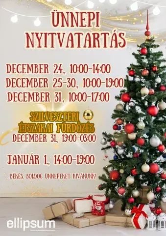 Ünnepi nyitvatartás az Élményfürdőben